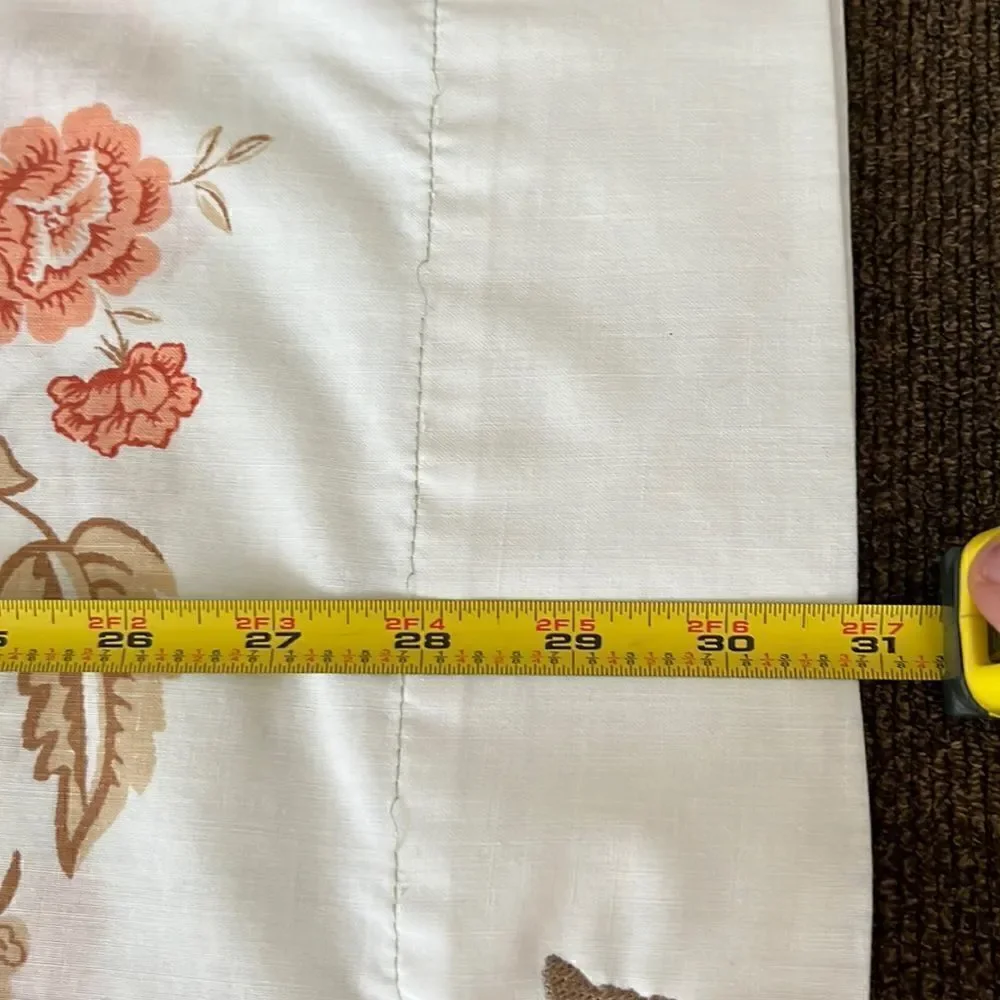 Set 2 Custom Autumn Embroidered White with Red/Brown Floral Accent Pillowcases